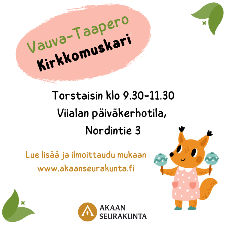Kirkkomuskari vauva- ja taaperoikäisten perheille Kirkkomuskari