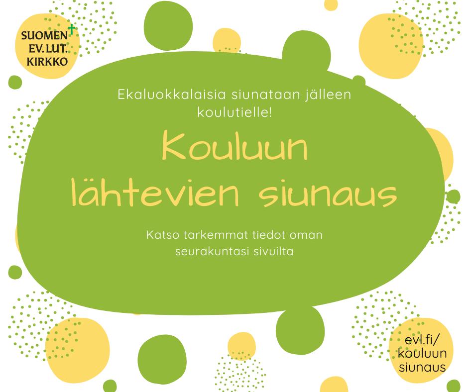 kuvituskuva kouluun lähtevien siunaamisesta, infotekstiä