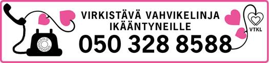 vanhustyön keskusliiton vahvikelinjan logo ja puhelinnumero