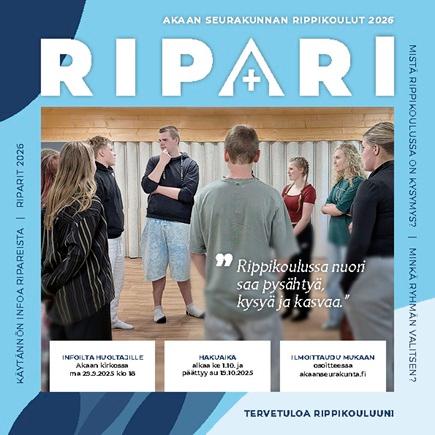 Ripariesitteen kansi, jossa riparilaista seisomassa piirissä.