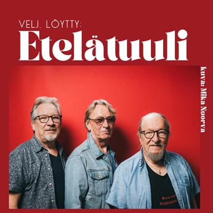 Yhtyeen jäsenet eli veljekset rivissä. Teksti Etelätuuli.